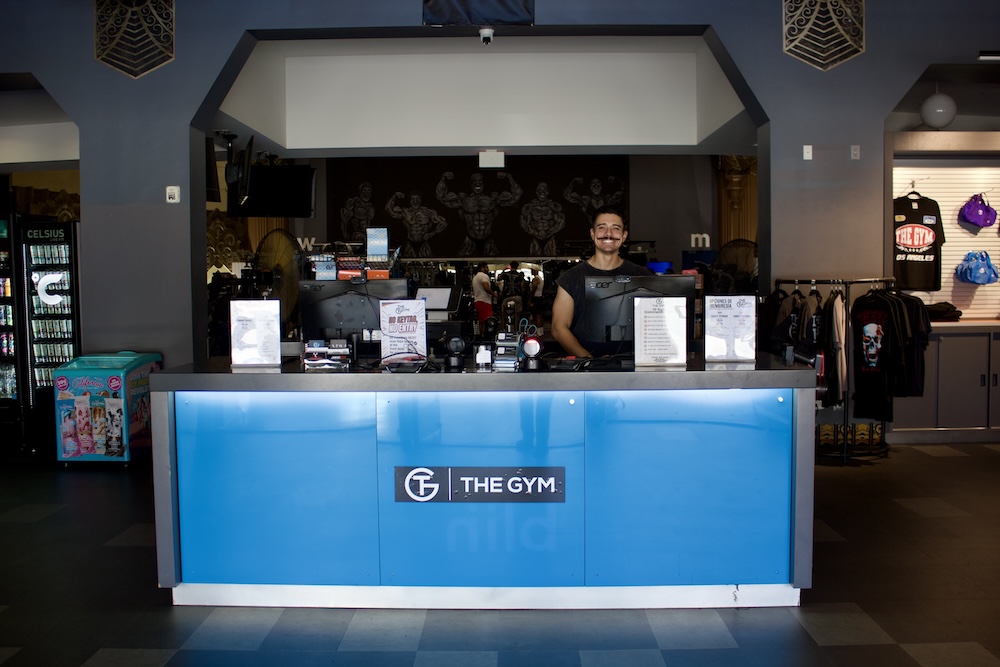 Front desk and entrance at TG The Gym Los Angeles in Huntington Park